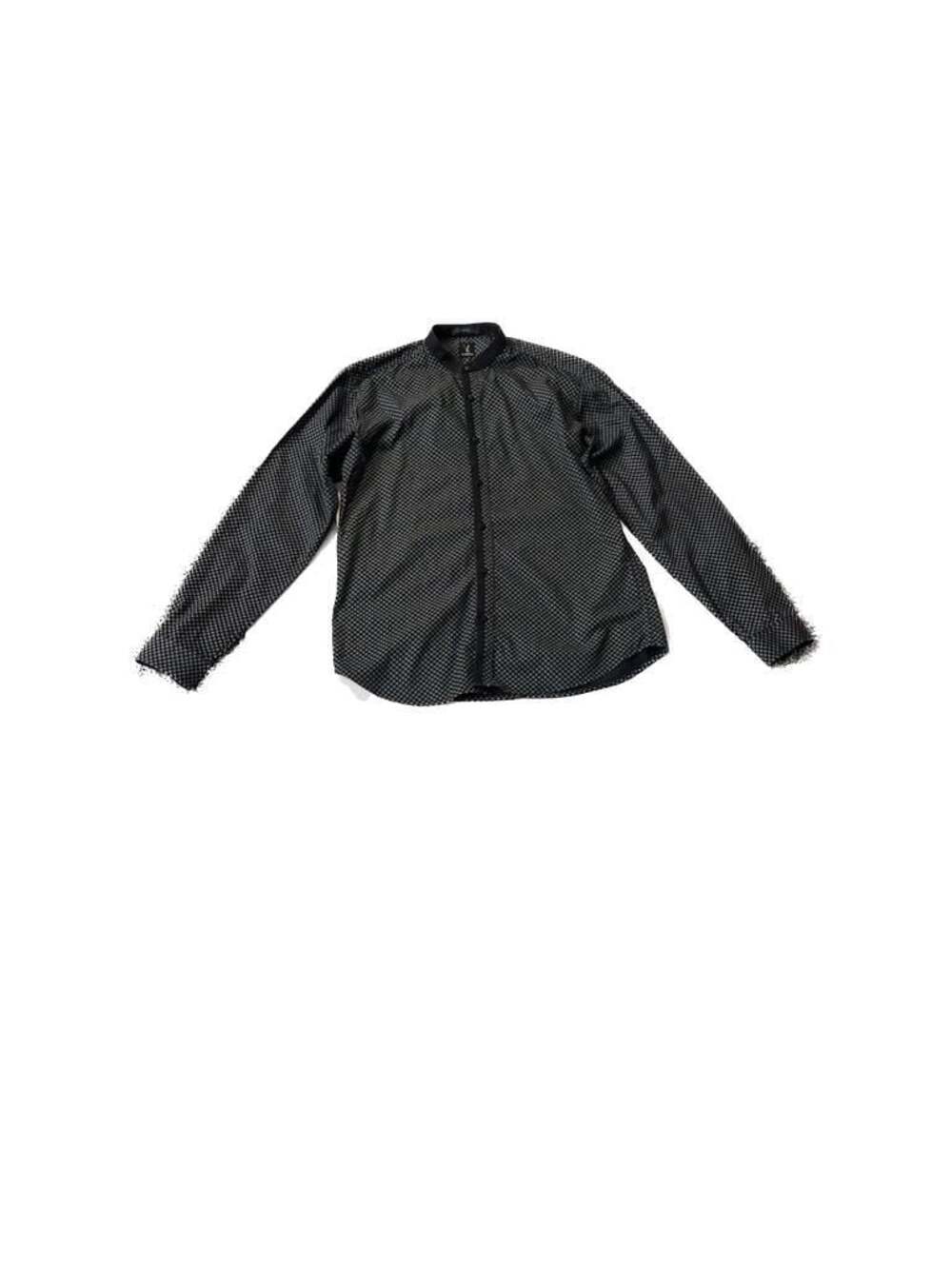 Van Heusen Men's Slim Fit Long Sleeve Button Down Shirt Blk Geo Print 40 cm 15 1 - Picture 1 of 8